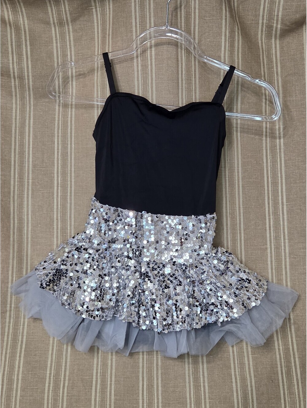 Weissman Black and Silver Sequin Dance Costume Child's M